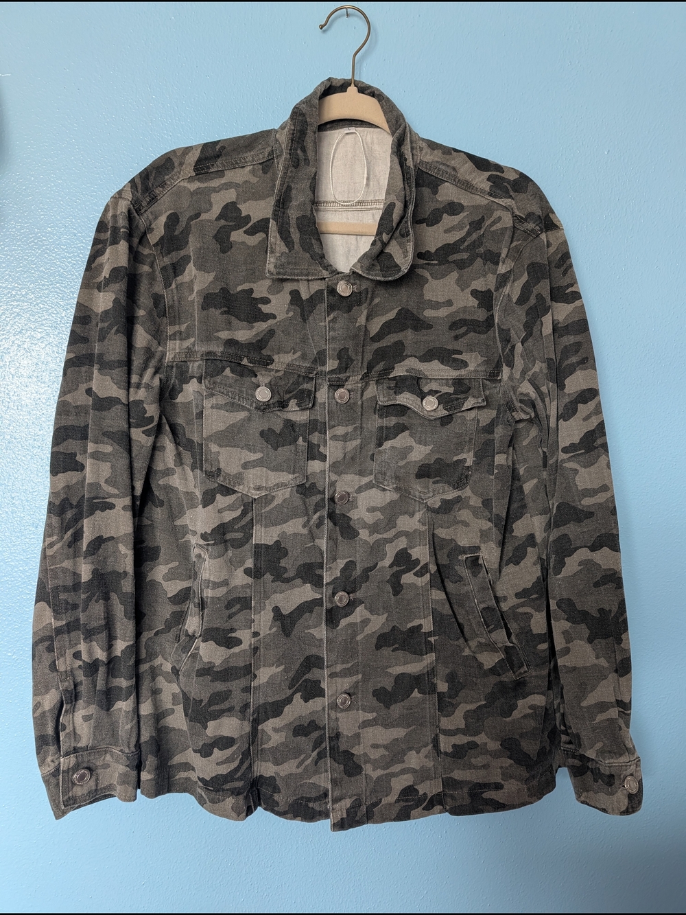 Unisex Button-Front Camo Jacket